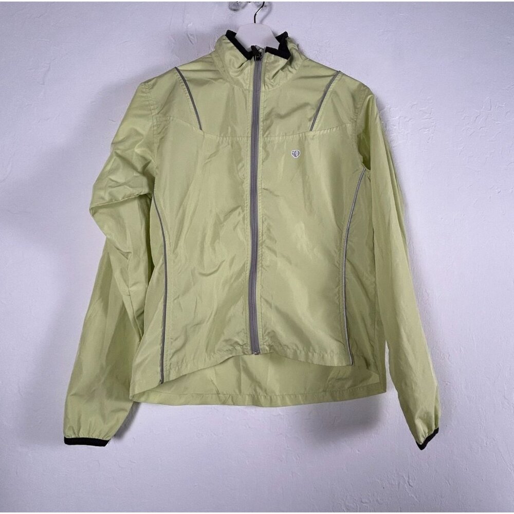 Pearl Izumi Womens Medium Full-Zip Cycling Jacket Yellow Lightweight Windbreaker